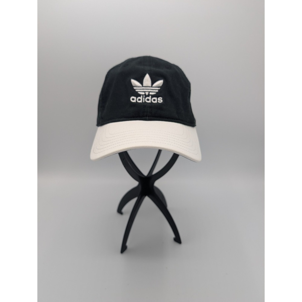 Adidas Originals Hat Cap Strap Back Black White Trefoil Embroidered Dad Hat Mens